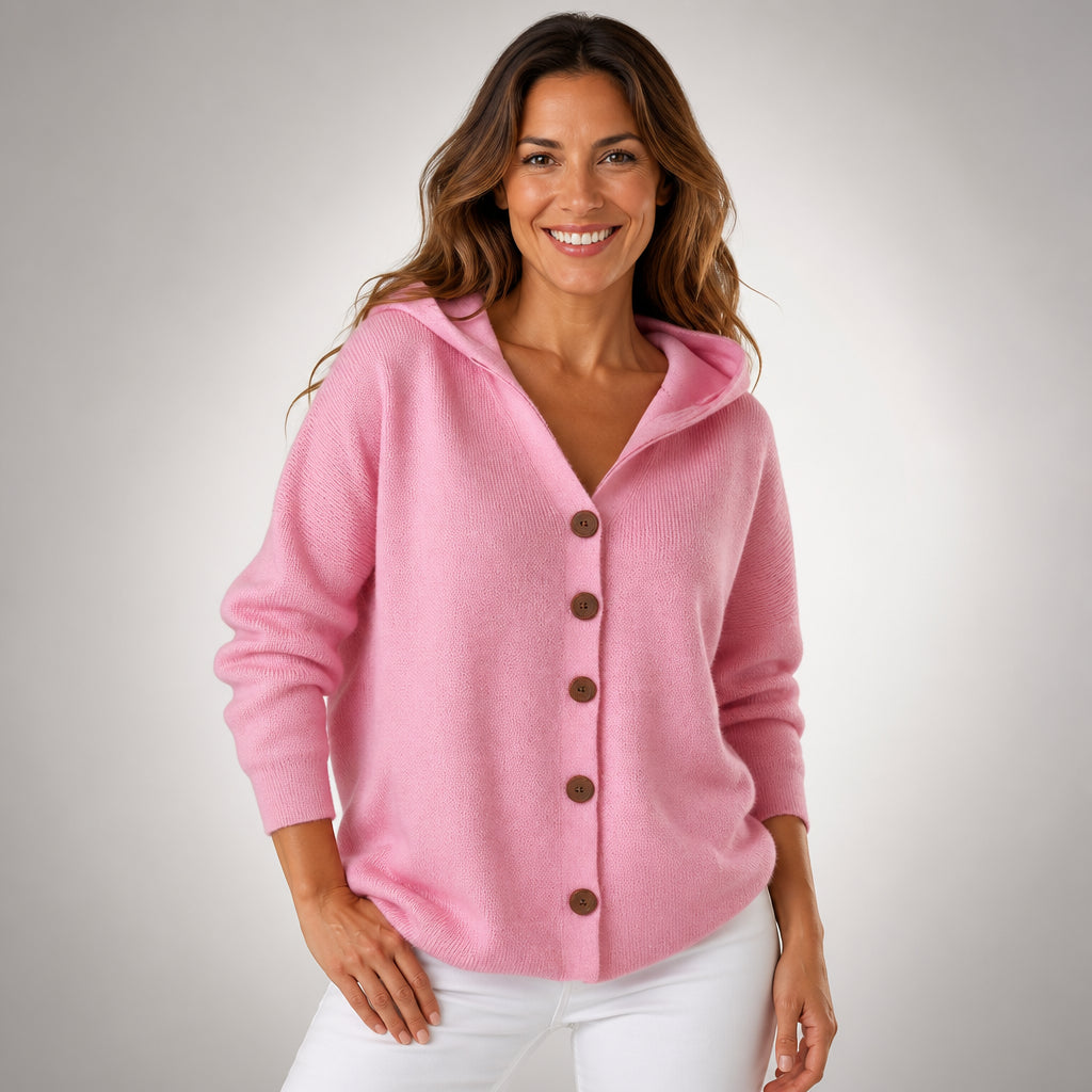 Francesca Cardigan con cappuccio morbido e comodo