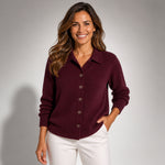 Cardigan con collo e bottoni morbido e comodo