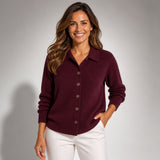 Cardigan con collo e bottoni morbido e comodo