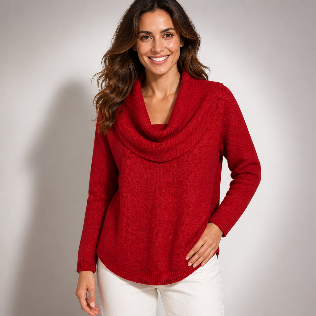 Maria™ | Maglione con collo drappeggiato