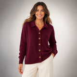 Cardigan con collo e bottoni morbido e comodo