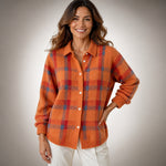 Cardigan a quadri in maglia morbida