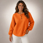 Luisa™ | Maglione henley goffrato morbido