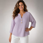 Top henley goffrato con bottoni | Comfort e stile
