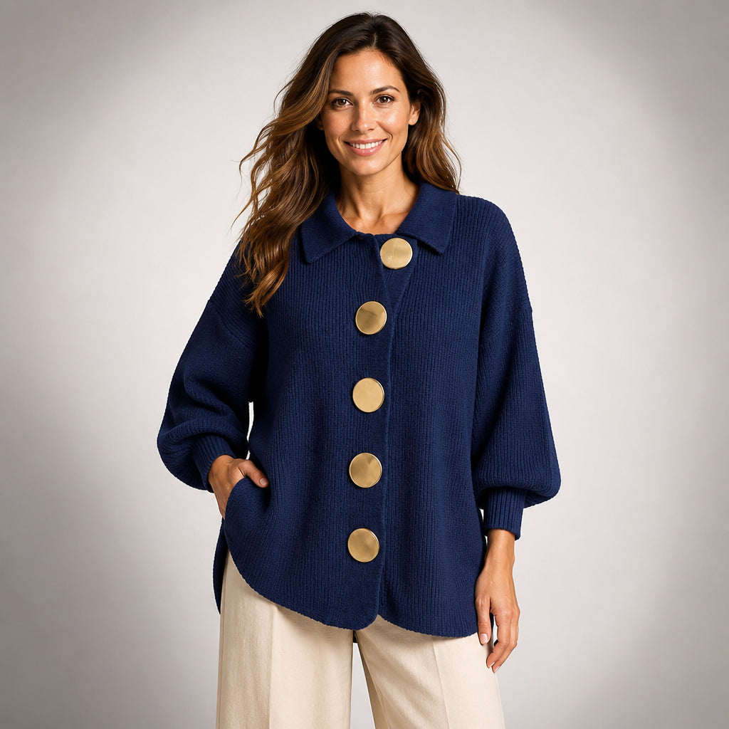 Cardigan oversize con bottoni dorati | Beatrice™