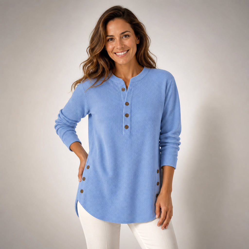 Carlotta™ | Tunica henley morbida in maglia