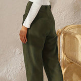 Donna - Pantaloni in corda - Morbido misto cotone - Vestibilità elegante e confortevole