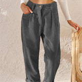 Donna - Pantaloni in corda - Morbido misto cotone - Vestibilità elegante e confortevole
