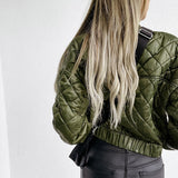 Donna - Bomber trapuntato cropped - Elegante e accogliente