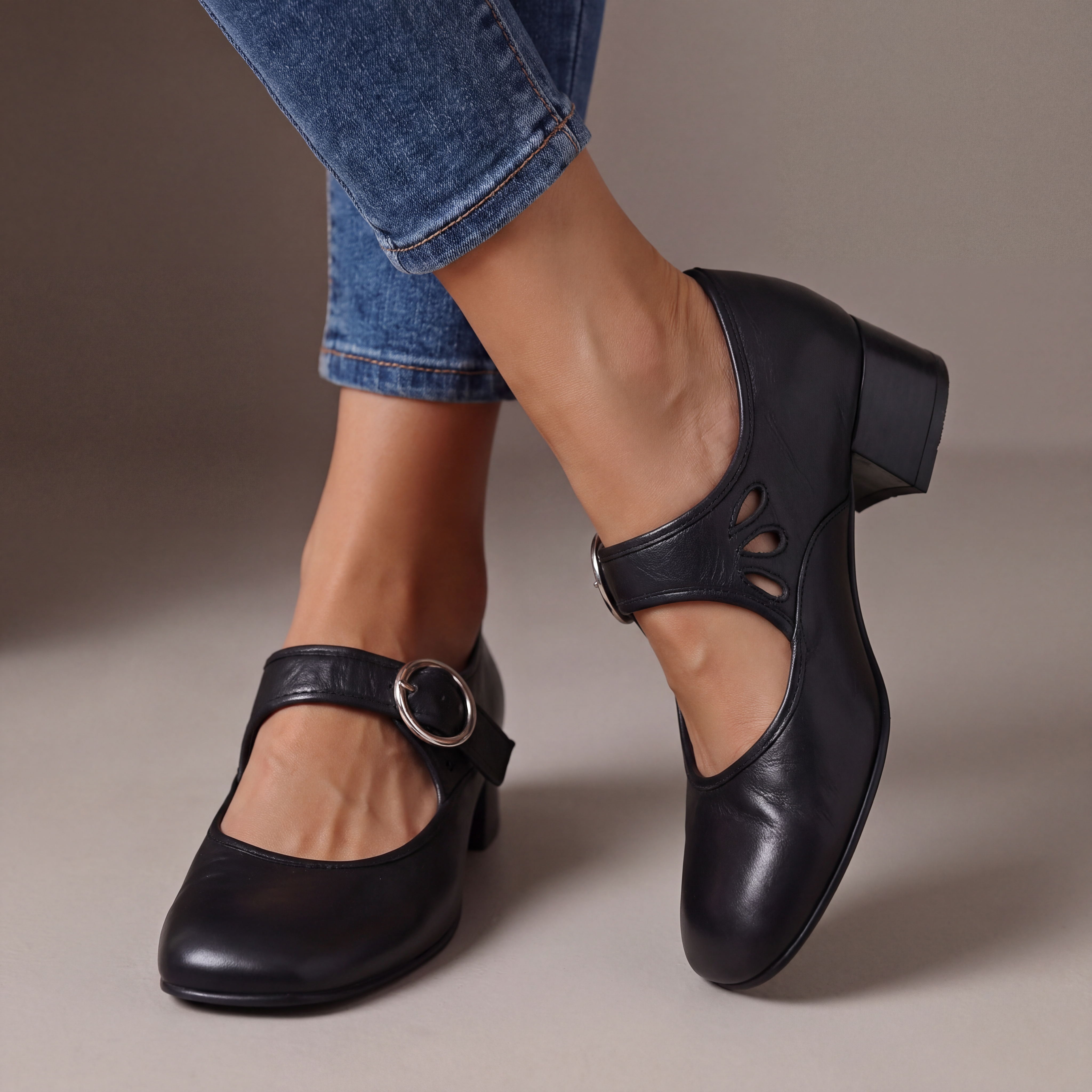 Lucia™ | Mary Jane in pelle con cinturino