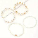 Set di 4 Bracciali da Donna – Con Perle Artificiali, Adatti per Diverse Occasioni
