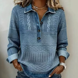 Felpa Oversized da Donna – Con Bottoni e Collo, Adatta per Uso Casual