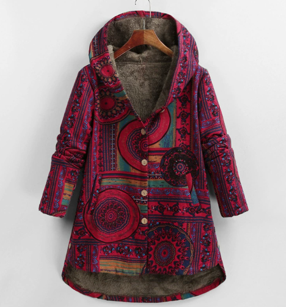 Donna - Cappotto invernale lungo in pelliccia sintetica con cappuccio
