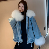 Donna - Giacca in denim - Rivestimento in pelliccia sintetica