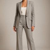 Completo Donna a Due Pezzi – Poliestere Leggero, Blazer Slim Fit con Pantaloni Ampi per Ufficio o Occasioni Formali