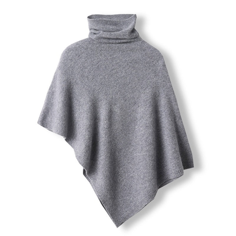 Donna - Top poncho - Miscela di lana - Scollo a cappuccio