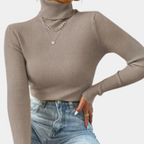 Donna - Maglia a coste - Stile dolcevita