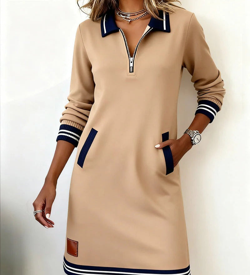 Abito A-line Donna – Con Maniche Lunghe, Adatto per Primavera e Estate
