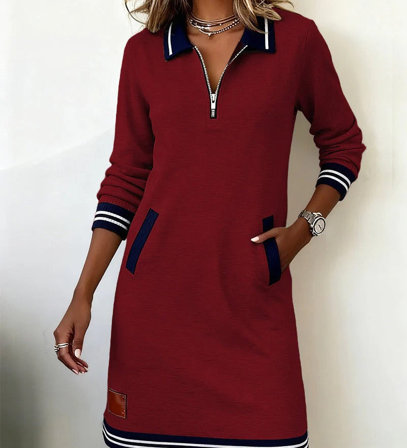 Abito A-line Donna – Con Maniche Lunghe, Adatto per Primavera e Estate