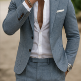 Completo Slim Fit da Uomo – Casual per Occasioni Festive, Con Bottoni e Zip