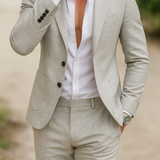 Completo Slim Fit da Uomo – Casual per Occasioni Festive, Con Bottoni e Zip