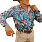 Camicia Uomo a Righe Western Maniche Lunghe - Stile Casual Denim