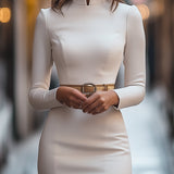 Abito A-line da Donna – Con Cintura, Adatto per Primavera e Estate