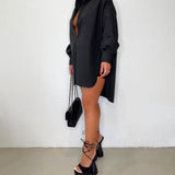 Abito Mini Oversized Donna – Casual per Primavera e Estate, Con Bottoni e Maniche Corte