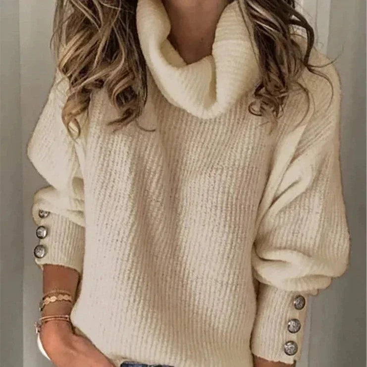 Donna - Pullover leggero a collo alto - Stile accogliente