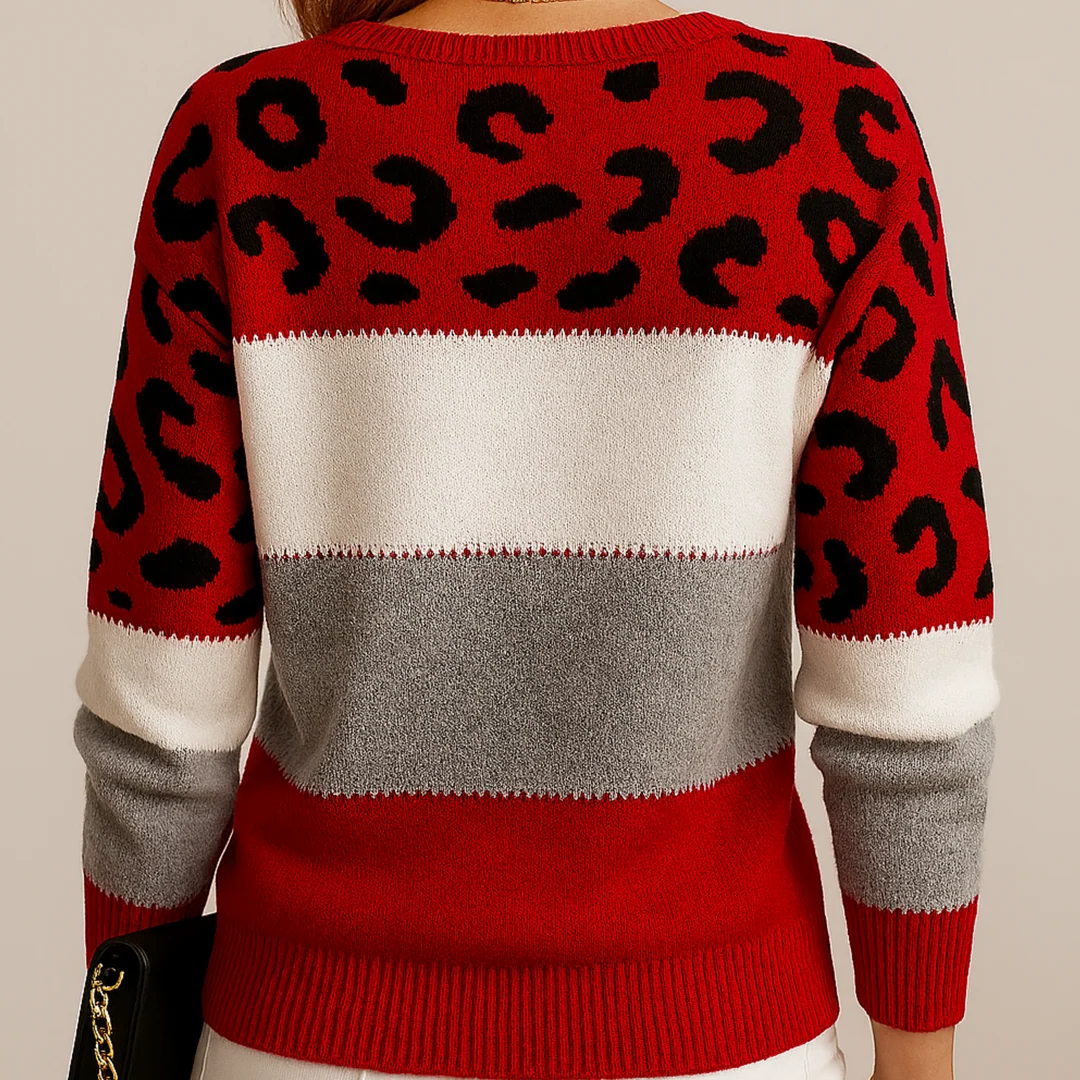Maglione da donna in maglia stampata – Modello comodo a maniche lunghe per l’autunno e l’inverno