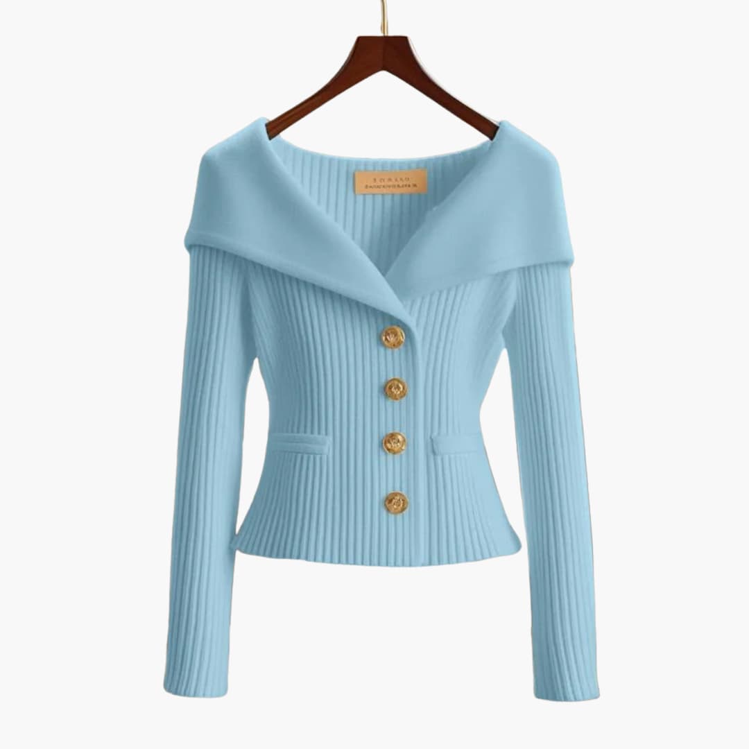 Gilet corto ed elegante a coste da donna - Comodo lavoro a maglia con bottoni