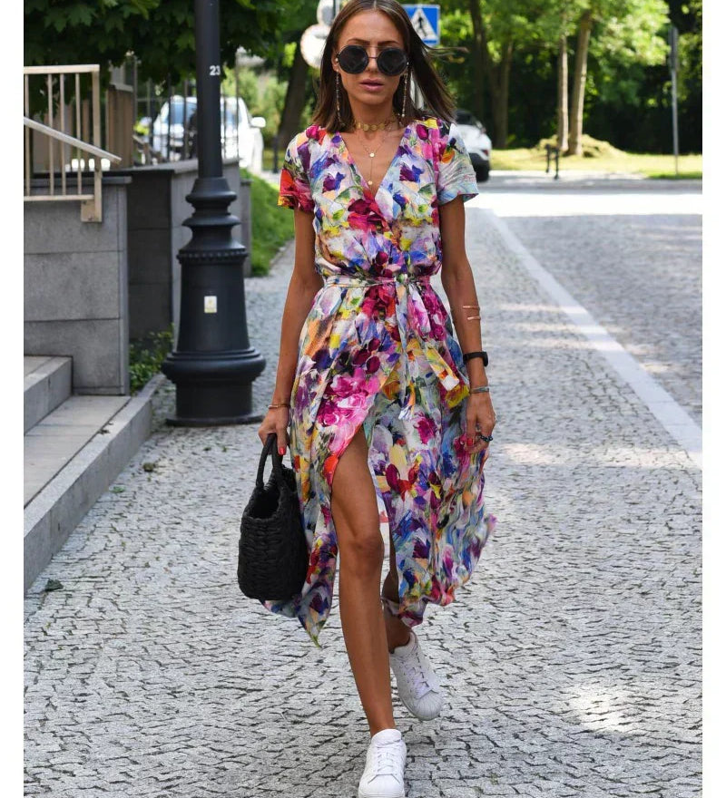 Varel | Abito elegante con scollatura a V e vestibilità modellante