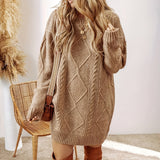 Donna - Vestito in maglia a cavi - Oversize