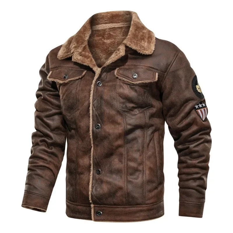 Maria™ | Giacca in pelle con interno in pile
