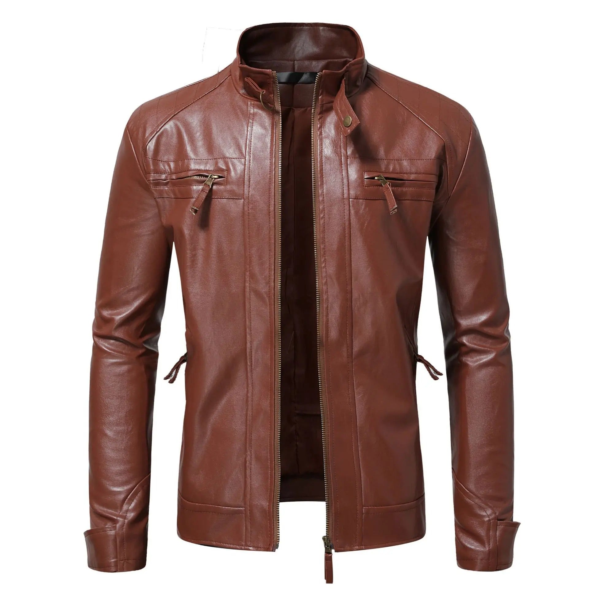 Rebecca™ | Giacca in pelle con zip frontale