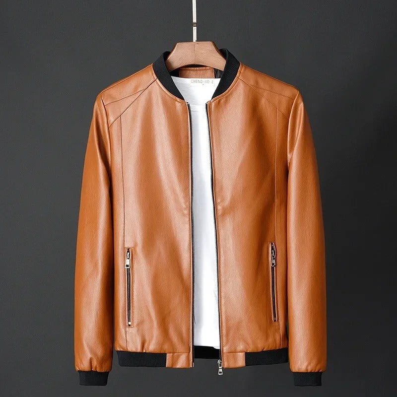 Camilla™ | Giacca biker in pelle con collo rialzato