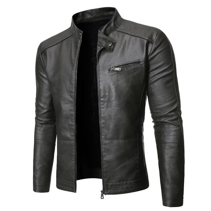 Ilaria™ | Giacca in pelle con zip frontale