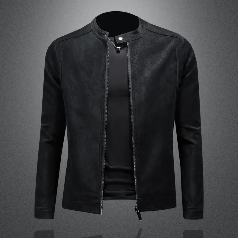 Claudia™ | Giacca in pelle con zip frontale