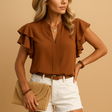 Blusa Scollo V Femminile – Adatta per Lavoro e Tempo Libero, Uso Casual