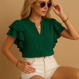 Blusa Scollo V Femminile – Adatta per Lavoro e Tempo Libero, Uso Casual