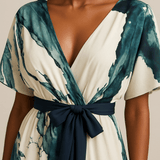 Abito lungo A Fantasia Acquerello - Abito Lungo Elegante Donna