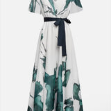 Abito lungo A Fantasia Acquerello - Abito Lungo Elegante Donna