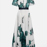 Abito lungo A Fantasia Acquerello - Abito Lungo Elegante Donna