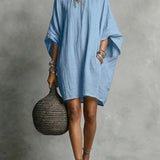 Abito casual da donna in cotone e lino