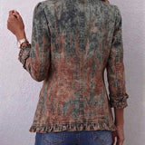 Giada™ | Giacca denim sfumata con volant