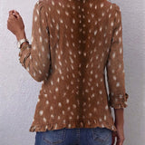 Matilde™ | Giacca con stampa animalier e volant