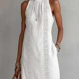 Abito maxi bianco in pizzo da donna – Romantico ed elegante