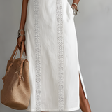 Abito maxi bianco in pizzo da donna – Romantico ed elegante