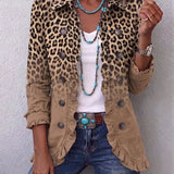 Luisa™ | Giacca leopardata con volant e degradé