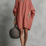 Abito casual da donna in cotone e lino